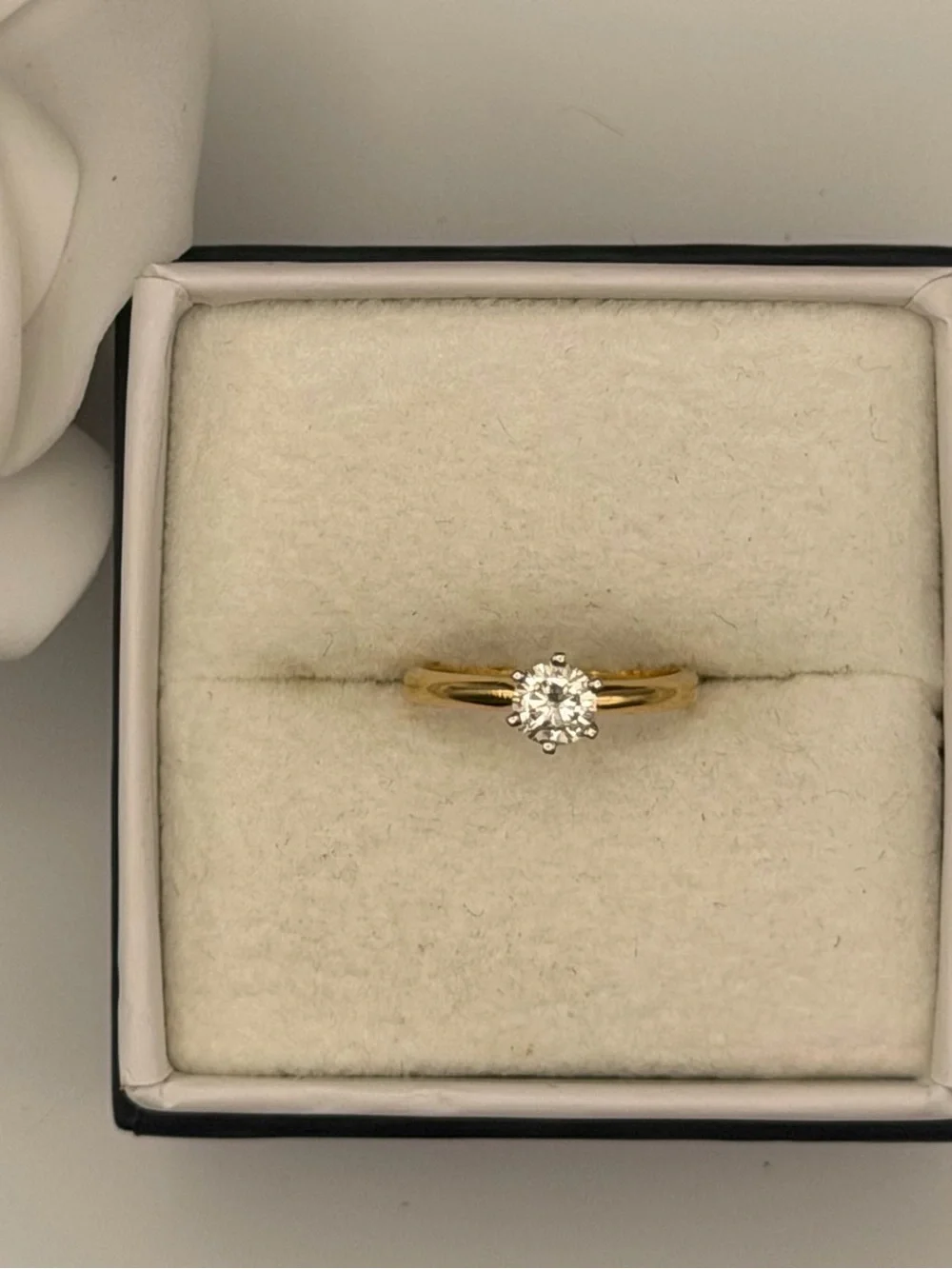 Classic 14k Gold with .5 Solitaire Diamond Engagement Ring - size 5.25